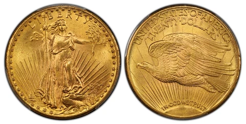1927 $20 Double Eagle PCGS MS65 CAC Saint-Gaudens Philadelphia IGWT KM 131 Cover
