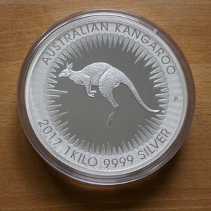 Australian Kangaroo 2017 Silber 1 Kg SPIEGELGLANZ. Mit Zertifikat und Schatulle - Bild 1 von 5
