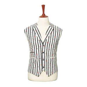 Mens Vest XL Red White Blue Stars & Stripes USA American Flag Party Waistcoat 46 - Picture 1 of 8
