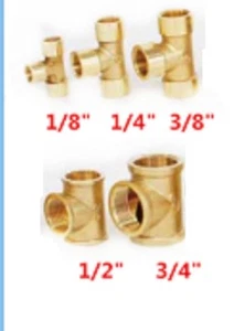 Camiseta de montaje de tubería adaptador de tubo BSP 1/8"" 1/4"" 3/8"" hembra de hilo T FFF - Imagen 1 de 4