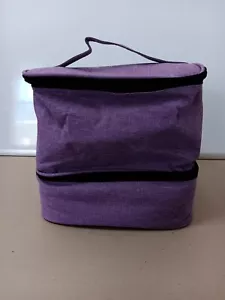 Nail Polish Organizer Storage Carry Case Bag, Purple, Double Layer - Picture 1 of 7