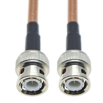 BNC male To BNC male plug connector lot Crimp RF Pigtail jumper Coax Cable RG142 - Image 1 of 3