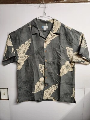 Camisa Hawaiana Half Moon Bay Para Hombre L Seda Abotonada Floral Manga Corta (sh10) Foto 1 de 4