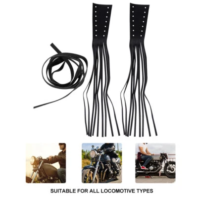 Motorradhebel Fransen 1 paar Griff Bar Abdeckung Leder Lenker Griffe - Bild 1 von 4