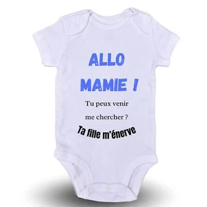 "Allo Mommy, Your Daughter Annoys Me" Baby Body or Bib Birth Gift Idea - Picture 1 of 8