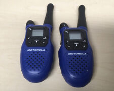 MOTOROLA MC220R Walkie Talkie Set, 2 Radios 16 Mile Blue - Tested Working