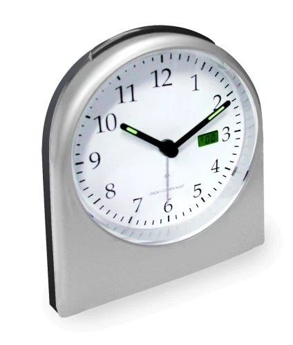 TechnoLine WT 755 Sveglia Radiocontrollata, Plastica, Argento, 9.5 x 5.5 (W4S) - Immagine 1 di 1