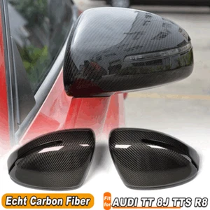 Para AUDI TT 8J TTS R8 Coupe Carbon Espejo Exterior Cubierta Espejo Tapas Mirror - Imagen 1 de 10