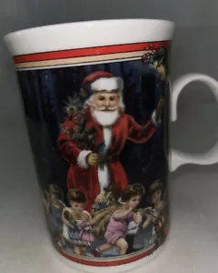 Dunoon Vintage Fine Stoneware Christmas Mug, Victorian Santa Prints, Mint! - Picture 1 of 7