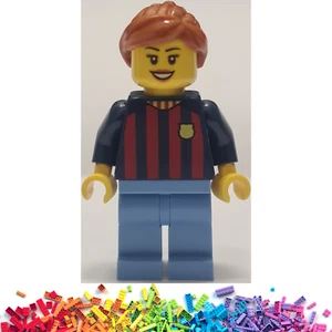 ☀️ New LEGO - Soccer Fan FC Barcelona Female Medium Minifigure From 40485 - Picture 1 of 1