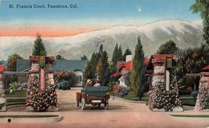 PASADENA CA EARLY AUTO AT ST FRANCIS COURT MOTEL c1915 VINTAGE POSTCARD 042125 U - Picture 1 of 2