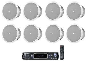 (8) JBL 4" Ceiling Speakers+Bluetooth Amplifier Recevier For Restaurant/Bar/Cafe - Picture 1 of 11
