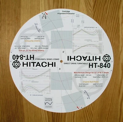 Hitachi HT-840 Plattenspieler Tonarm Cartridge Stylus Alignment Winkelmesser - Bild 1 von 4