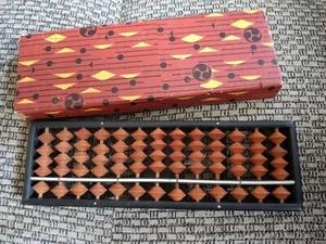 6" small Vintage Wooden Abacus 13 Rods 65 Wooden Beads - Picture 1 of 2