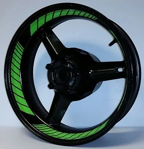 NINJA LIME GREEN CUSTOM INNER RIM DECALS WHEEL STICKERS STRIPES TAPE GRAPHICS - Picture 1 of 13