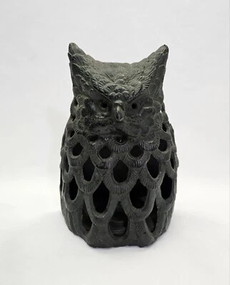 Редкий японский антикварный чугунный настенный фонарь сова птица сад домашний декор 7,5 дюйма - Изображение 1 из 4