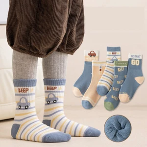 5 Pairs Toddler Kids Thicken Winter Warm Wool Thermal Casual Socks For Boys Girl - Picture 1 of 20