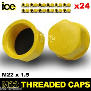 24x M22 x1,5 Gewinde Kunststoff Sechskant Blinddichtkappe Schutz Schutz Abdeckung - Bild 1 von 1