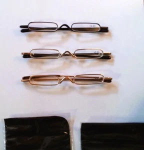 Kokobin Slim Pen Pocket 2.25 Reading Glasses Set of 3 Black / Silver / Gold NEW - Bild 1 von 2