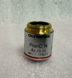 Olympus Microscope Objective Lens PlanC N 4x/0.10 ∞/- /FN22 UIS2 CX31 - Picture 1 of 5
