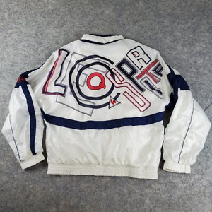 Chaqueta cortavientos vintage Le Coq Sportif para hombre mediana blanca cuello falso bolsillo cremallera - Imagen 1 de 15