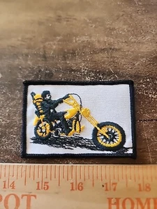 Vintage Black and Gold Chopper Sew On Patch FREE SHIPPING - Picture 1 of 2