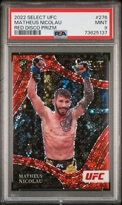 2022 Panini Select UFC Matheus Nicolau RC #276 Octagonside Red Disco /99 PSA 9