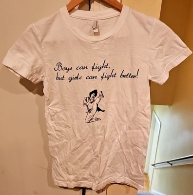 TKD GIRLS T-SHIRT  Boys Can Fight But Girls Can Fight Better Small - Image 1 of 4