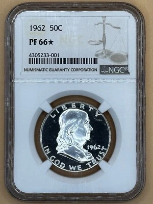 NGC 1962 PF66* Proof Franklin 50c Piece - Beautiful Bell Lines - Image 1 of 2