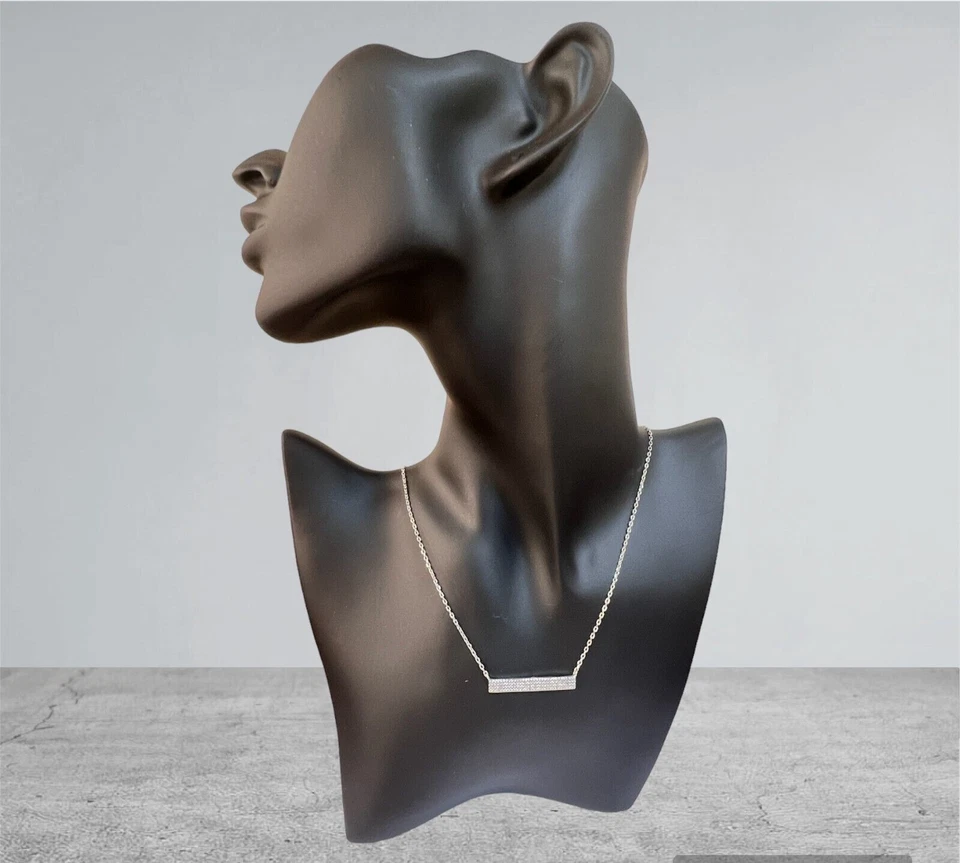 collana con piastra argento 925 anallergico rodiato zirconi incastonati - Immagine 1 di 1