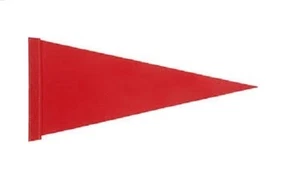 NEW Red Pennant Flag with 24" Wooden Stick Pole - Picture 1 of 4