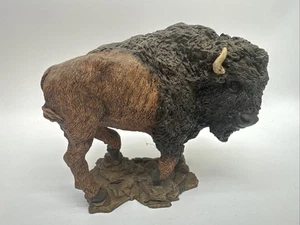 Majestuosa estatua escultura de búfalo bisonte americano vida silvestre occidental decoración del hogar - Imagen 1 de 5