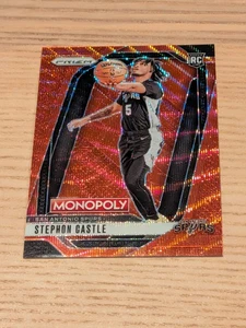Stephon Castle Rookie Red Wave 2024 Prizm Monopoly San Antonio Spurs - Picture 1 of 2