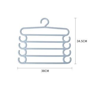 Clothes Hangers Trousers Pants Hangers Towel Scarfs Racks Pants Holders 5 Layers - Picture 1 of 14