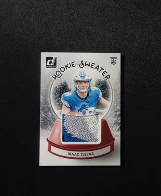 2025 Panini Donruss Isaac Teslaa  Rookie Patch RC #SWE-ITA Holiday Sweater Lions - Image 1 of 4