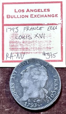 1793 Francia Luis XVI Plata Ecu Foto 1 de 2