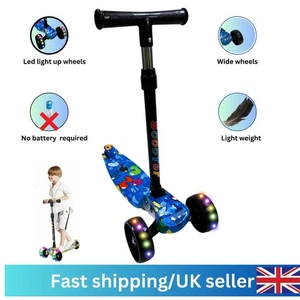 Adjustable Kids scooter 3 wheels kids kick push Flashing Led Light Up For Gift🎁 - Picture 1 of 35