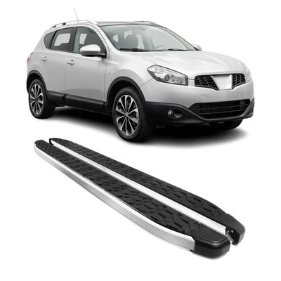 Escalones laterales barra Nerf estribo para Nissan Rogue Sport 2017-2020 negro plateado Foto 1 de 4