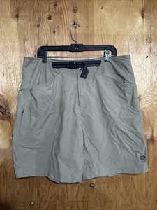 Mountain Hardwear Mens Hiking Shorts Size XL Khaki Belted Outdoors Casual Tan - Picture 1 of 9