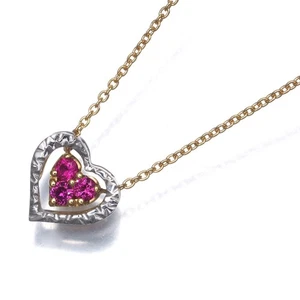 Auth STAR JEWELRY Necklace Ruby 18K 750 Yellow White Gold  - Picture 1 of 5