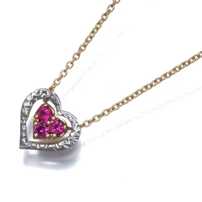 Auth STAR JEWELRY Necklace Ruby 18K 750 Yellow White Gold  - Image 1 of 4
