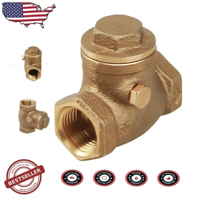 Durable 1" Brass Swing Check Valve, Lead-Free,  Approved, IPS Threaded - Image 1 of 4