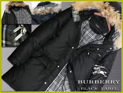 BLACK LABEL Rare LA masterpieceCoyote fur white goose black Puffer Coat BURBERR - Image 1 of 4