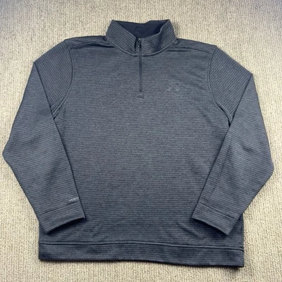 Suéter Suéter Under Armour Para Hombres XL Golf Storm 1/4 Cremallera Tejido Polar Gris Rayas Foto 1 de 4