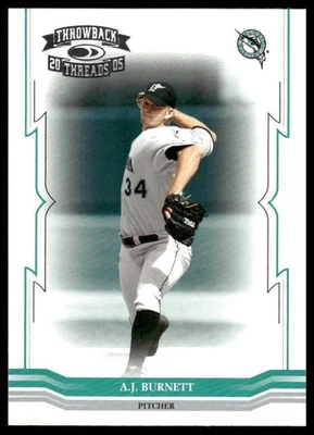 2005 Donruss Throwback Threads #197 A.J. Burnett Florida Marlins - Image 1 of 2