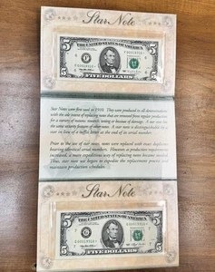 1993 & 1995 $5 Star Notes Matching Serial - Atlanta and Chicago- Low Serial - Picture 1 of 4