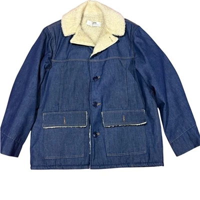 Chaqueta de Colección Montgomery Ward Denim Sherpa Abrigo de Granero Tareas Hecha en EE. UU. Talla 44R Foto 1 de 4