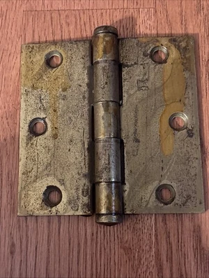 Vintage 3.5" HAGER USA Heavy Duty Brass Door Hinges - Image 1 of 4