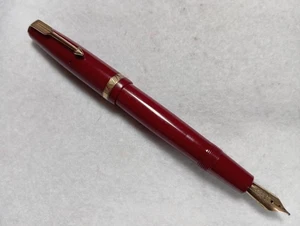 Parker Duofold Fountain Pen. New Standard. 14ct Gold Broad Nib. Burgundy/GT.1958 - Picture 1 of 24
