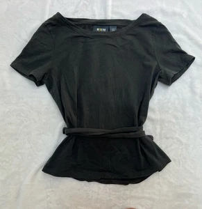 Maeve By Anthropology XS Tie Back Short Sleeve Top Gray Summer Cute Shirt - Bild 1 von 10